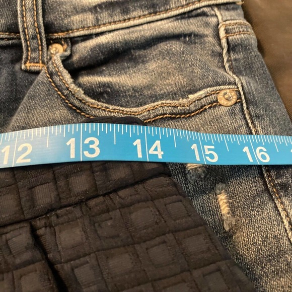 Katherine Barclay Skirt Womens Sz 4‎ Navy Blue Mini Pleated Gold Zipper Textured - Picture 8 of 8